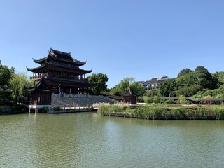 Wall Mural - Lac du parc de Panmen à Suzhou, Chine