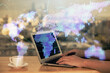 © peshkova - Multi exposure of woman hands typing on computer and business theme hologram drawing. Success concept.