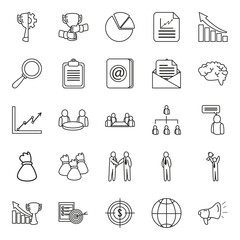 Sticker - business line style icon set vector design