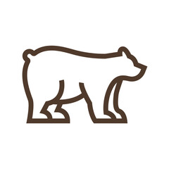 Sticker - Simple linear icon with bear