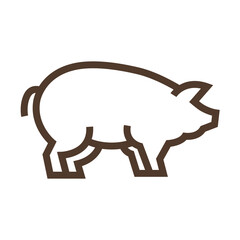 Sticker - Simple linear icon with pig