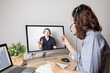 © Wonchalerm - Concept photo of telemeeting conference for business woman talking with client or team showing computer screen which is lifestyle working in digital communication for global networking from anywhere