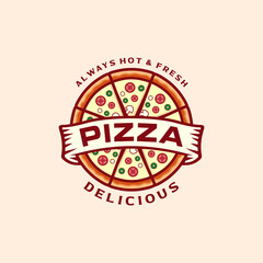 Pizza logo design vector template