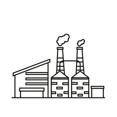 Sticker - industry factory buildings and chimneys line style icons