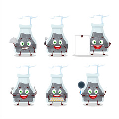 Canvas Print - Cartoon character of black potion with various chef emoticons