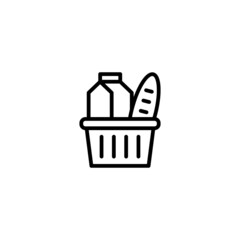 Groceries Icon  in black line style icon, style isolated on white background