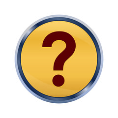 Wall Mural - Question mark icon super yellow round button illustration