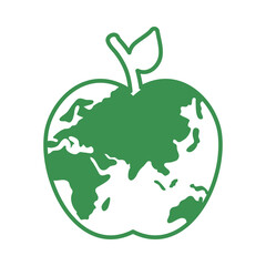 Wall Mural - world planet earth with apple shape