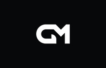 GM Logo Design Concept With Background. Initial Based Creative Minimal Monogram Icon Letter. Modern Luxury Alphabet Vector Design