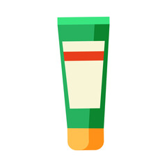 green hand cream tube illustration. cosmetics, treatment, natural. aloe vera product concept. illust