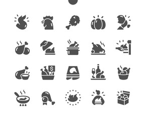 Wall Mural - Chicken Well-crafted Pixel Perfect Vector Solid Icons 30 2x Grid for Web Graphics and Apps. Simple Minimal Pictogram