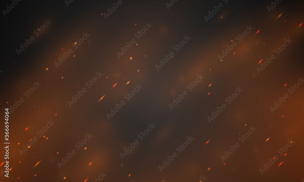 Burning red hot sparks realistic fire flames abstract background Stock ...