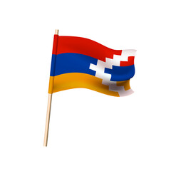 Wall Mural - Flag of the unrecognized republic of Nagorno-Karabakh on white background