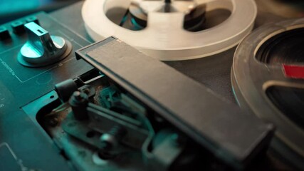 Wall Mural - Old tape recorder plays the music