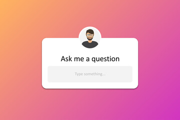 Wall Mural - ask me a question interface frame in a flat design