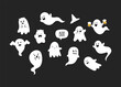 Cute and funny Ghosts. Halloween party. Ghosts doodle. Vector
