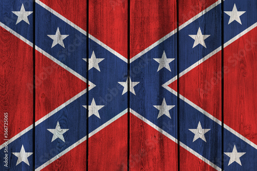Fotomural Confederate flag on wood background