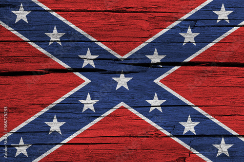 Cuadros en Lienzo Confederate flag on wood background