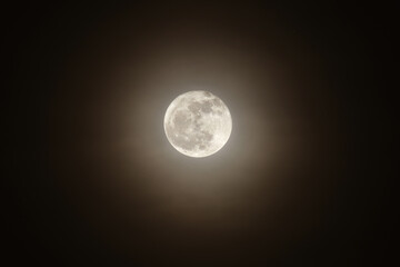 full moon shining on the sky