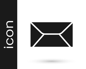 Black Envelope icon isolated on white background. Email message letter symbol. Vector.