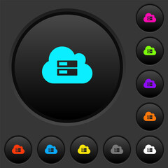 Sticker - Cloud storage dark push buttons with color icons