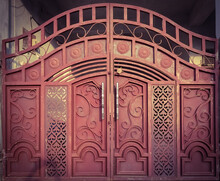 Iron Gate With Beautiful Pattern.
