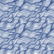 © Dzianis - Pattern of blue waves hairs. Design for backdrops and colouring book with sea, rivers or water texture. Figure for textiles.