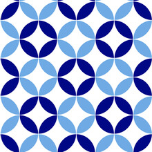 Seamless Pattern Symbol In Blue Floral Background, Flower Ornament. Blue  Ceramics Design, Simple Decoration Art, Tile Pattern Seamless Vector. 