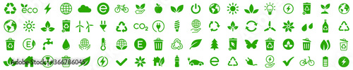 Fotografía Ecology icons set. Nature icon. Eco green icons. Vector