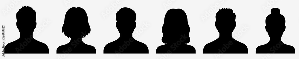 Avatar icon. Profile icons set. Male and female avatars. Vector illustration - obrazy, fototapety, plakaty 