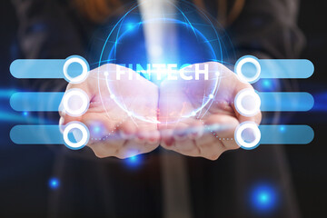 business, technology, internet and network concept. young businessman working on a virtual screen of