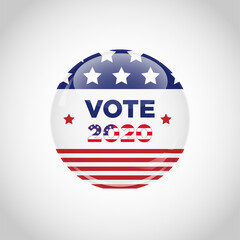 ImprimirVote on election day red, white and blue with stars circular poster or pin-back button