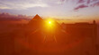 Amazing Sunrise over the Great Pyramids at Giza, Cairo, Egypt
