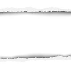 Wall Mural - Vector torn hole in sheet of paper. White background in the resulting window.