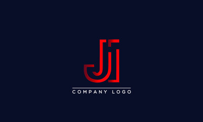 Wall Mural - Creative Letters JI Logo Design Vector Template. Initial Letters JI Logo Design