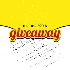 Wall Mural - It's time for a giveaway Giveaway Banner Card with Lettering. Red design.