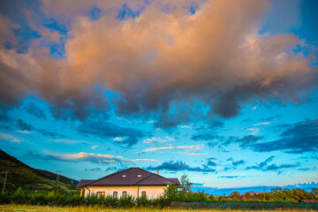 Wall Mural - Clouds at the sunset