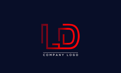 Wall Mural - Creative Letters LD Logo Design Vector Template. Initial Letters LD Logo Design