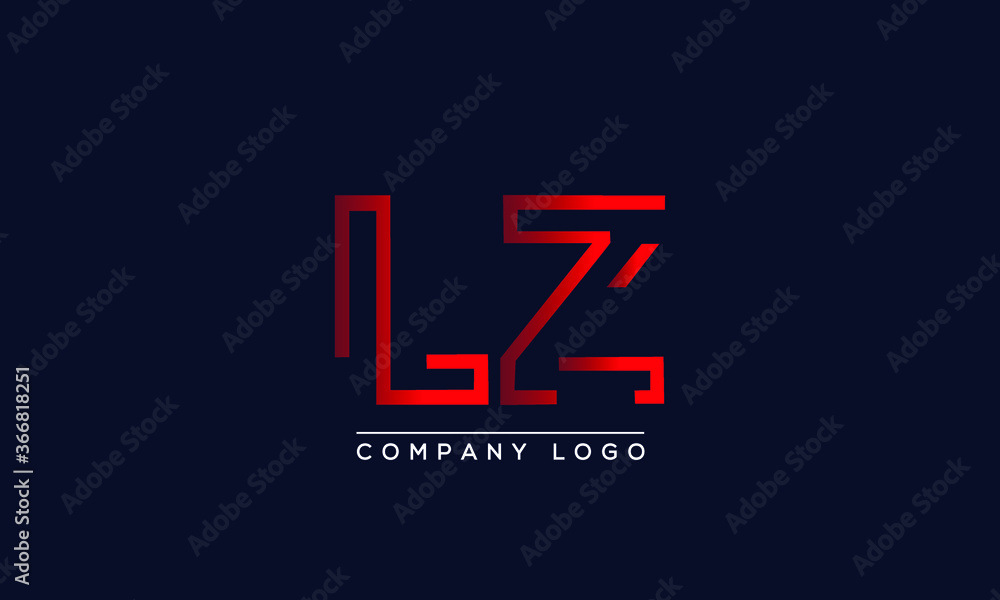 Creative letter LZ or ZL Logo Design Vector Template. Initial Letter LZ Logo Design - obrazy, fototapety, plakaty 