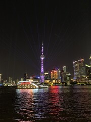 Canvas Print - Skyline de nuit à Shanghai, Chine