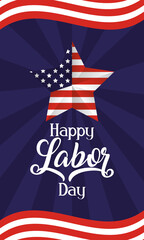 Wall Mural - happy labor day celebration with usa flag