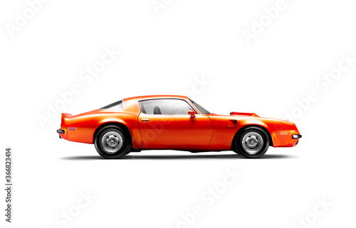 Fotografía Side view of a 1974 Pontiac Brand Trans am firebird in a studio shot