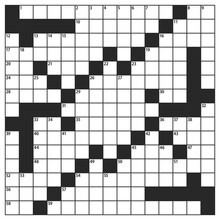 Square Crossword Puzzle Game Vector. American-style Crossword Puzzle