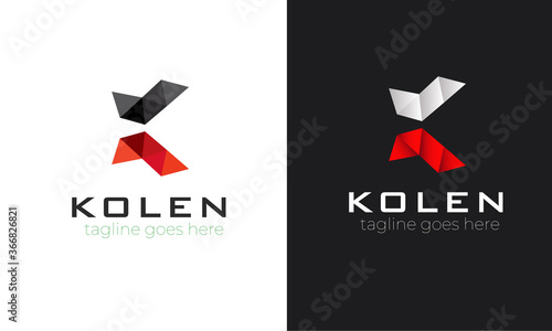 Letter K logo icon design template elements K latter logo design modern minimal line art creative unique logotype Poster Mural XXL