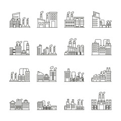 Wall Mural - bundle of industry factory set icons