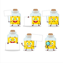 Poster - Yellow potion cartoon character bring information board