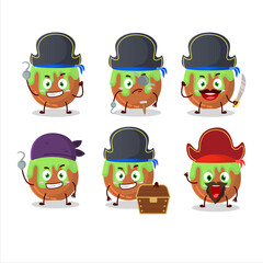 Poster - Cartoon character of choco green candy with various pirates emoticons