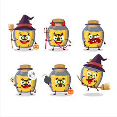 Wall Mural - Halloween expression emoticons with cartoon character of dangerous potion