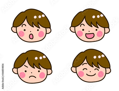 小さい男の子の表情イラストセット1 Stock Vector Adobe Stock
