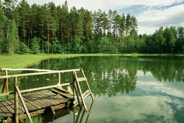 Wall Mural - Forest lake in Karelia